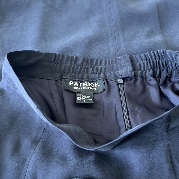 Vintage Navy Silk Mini Skirt - Picture 3 of 3